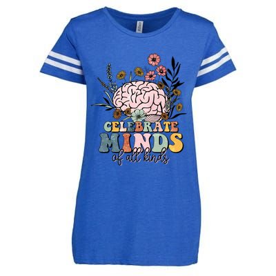 Celebrate Minds Of All Kinds Autism Awareness Enza Ladies Jersey Football T-Shirt