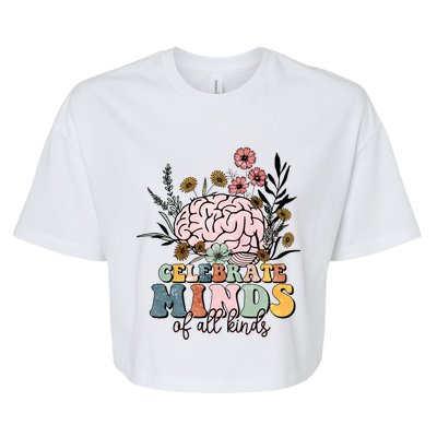 Celebrate Minds Of All Kinds Autism Awareness Bella+Canvas Jersey Crop Tee