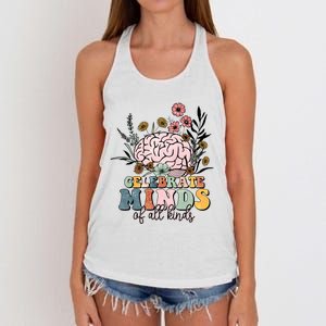 Celebrate Minds Of All Kinds Autism Awareness Women's Knotted Racerback Tank