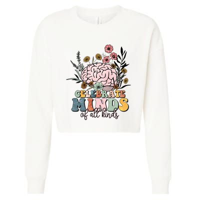 Celebrate Minds Of All Kinds Autism Awareness Cropped Pullover Crew