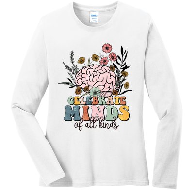 Celebrate Minds Of All Kinds Autism Awareness Ladies Long Sleeve Shirt