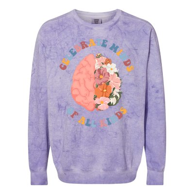 Celebrate Minds Of All Kinds Floral Brain Colorblast Crewneck Sweatshirt