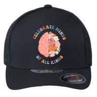 Celebrate Minds Of All Kinds Floral Brain Flexfit Unipanel Trucker Cap