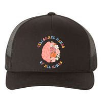 Celebrate Minds Of All Kinds Floral Brain Yupoong Adult 5-Panel Trucker Hat