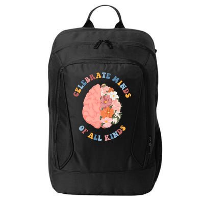 Celebrate Minds Of All Kinds Floral Brain City Backpack