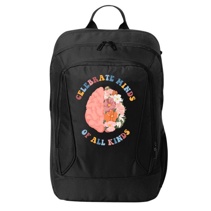 Celebrate Minds Of All Kinds Floral Brain City Backpack