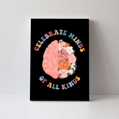 Celebrate Minds Of All Kinds Floral Brain Canvas