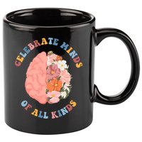 Celebrate Minds Of All Kinds Floral Brain 11oz C Handle Ceramic Mug