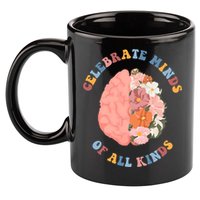 Celebrate Minds Of All Kinds Floral Brain 11oz C Handle Ceramic Mug