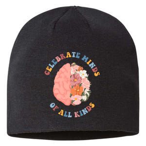 Celebrate Minds Of All Kinds Floral Brain Sustainable Beanie