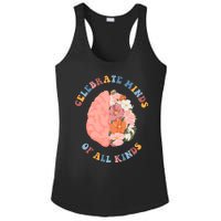 Celebrate Minds Of All Kinds Floral Brain Ladies PosiCharge Competitor Racerback Tank