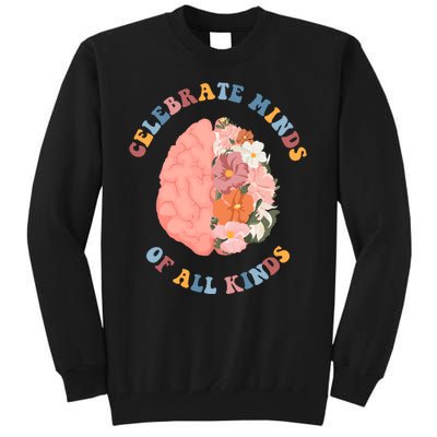 Celebrate Minds Of All Kinds Floral Brain Tall Sweatshirt