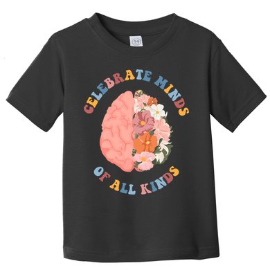Celebrate Minds Of All Kinds Floral Brain Toddler T-Shirt