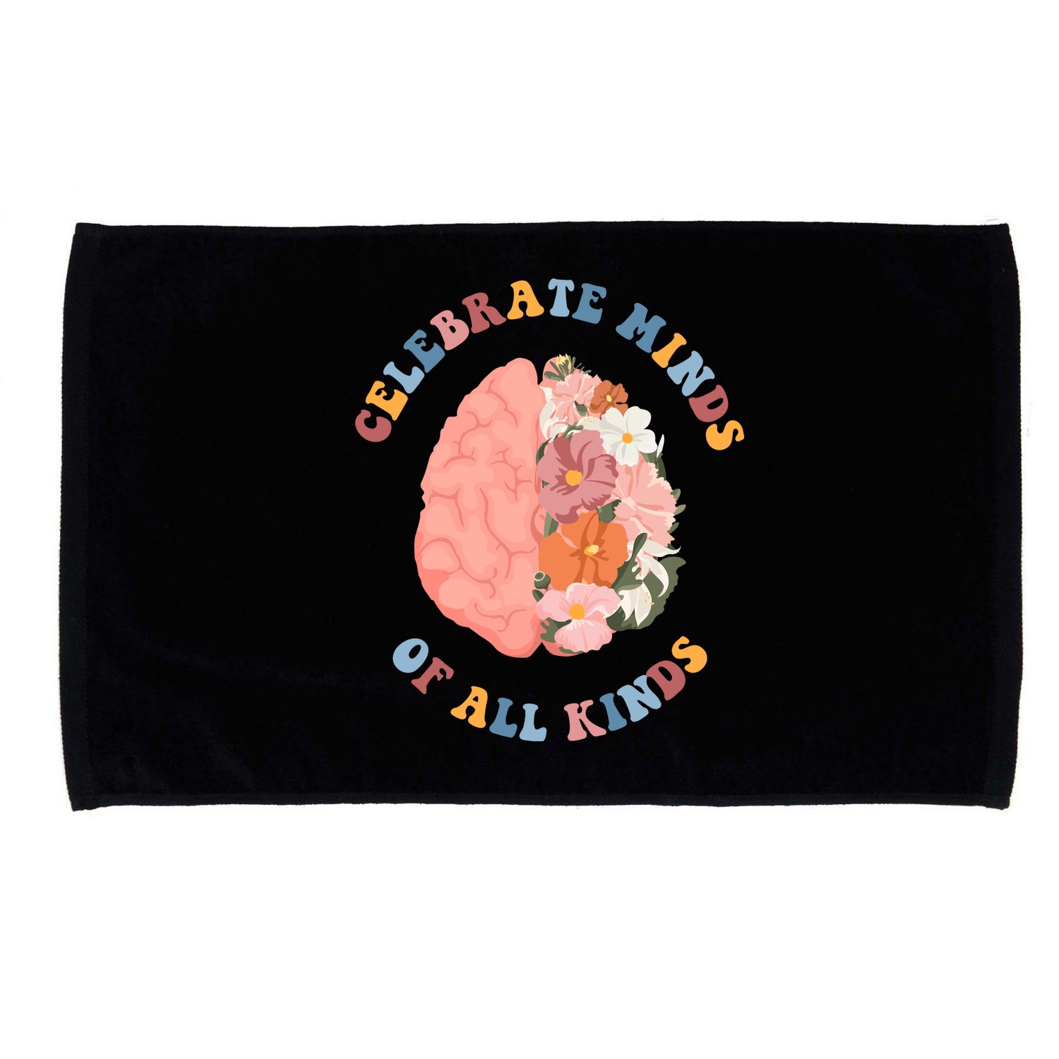 Celebrate Minds Of All Kinds Floral Brain Microfiber Hand Towel