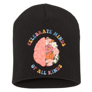 Celebrate Minds Of All Kinds Floral Brain Short Acrylic Beanie