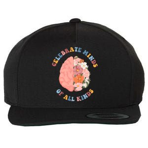 Celebrate Minds Of All Kinds Floral Brain Wool Snapback Cap