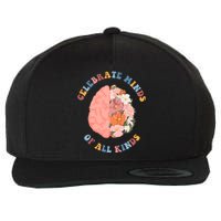 Celebrate Minds Of All Kinds Floral Brain Wool Snapback Cap