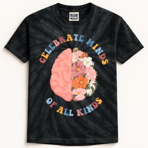 Celebrate Minds Of All Kinds Floral Brain Kids Tie-Dye T-Shirt