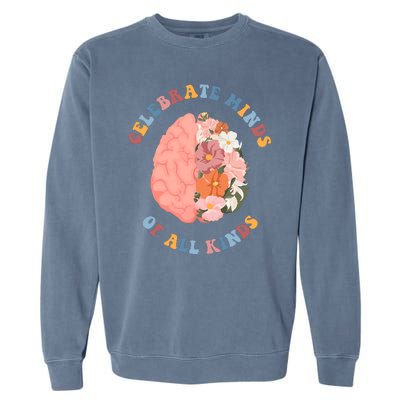 Celebrate Minds Of All Kinds Floral Brain Garment-Dyed Sweatshirt