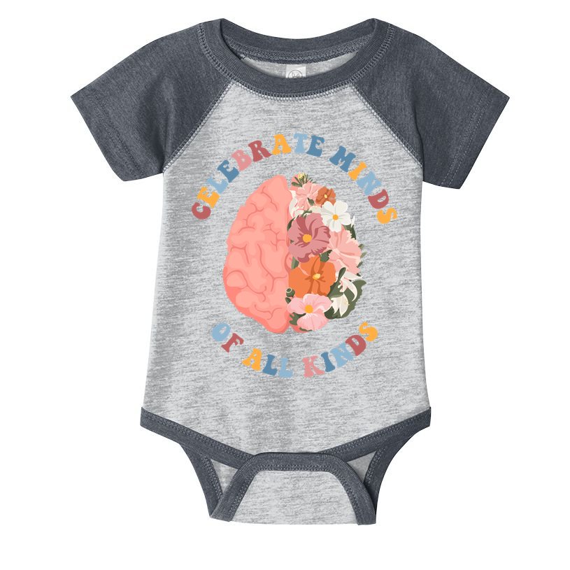 Celebrate Minds Of All Kinds Floral Brain Infant Baby Jersey Bodysuit
