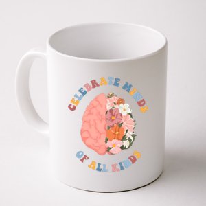 Celebrate Minds Of All Kinds Floral Brain Coffee Mug