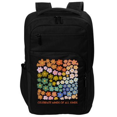 Celebrate Minds Of All Kinds Flowers Neurodiversity Autism Impact Tech Backpack