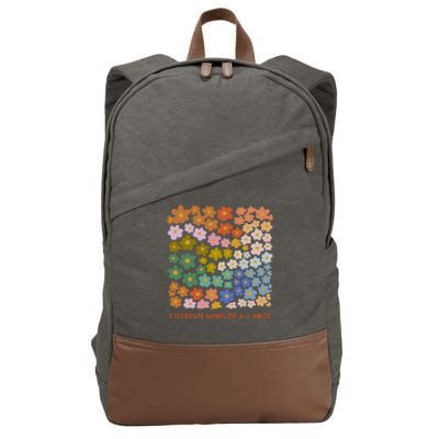 Celebrate Minds Of All Kinds Flowers Neurodiversity Autism Cotton Canvas Backpack