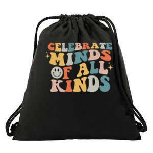 Celebrate Minds Of All Kinds Neurodiversity Autism Awareness Drawstring Bag