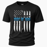 Christian Man Of God Cross American Flag Jesus Cooling Performance Crew T-Shirt