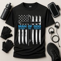 Christian Man Of God Cross American Flag Jesus Cooling Performance Crew T-Shirt