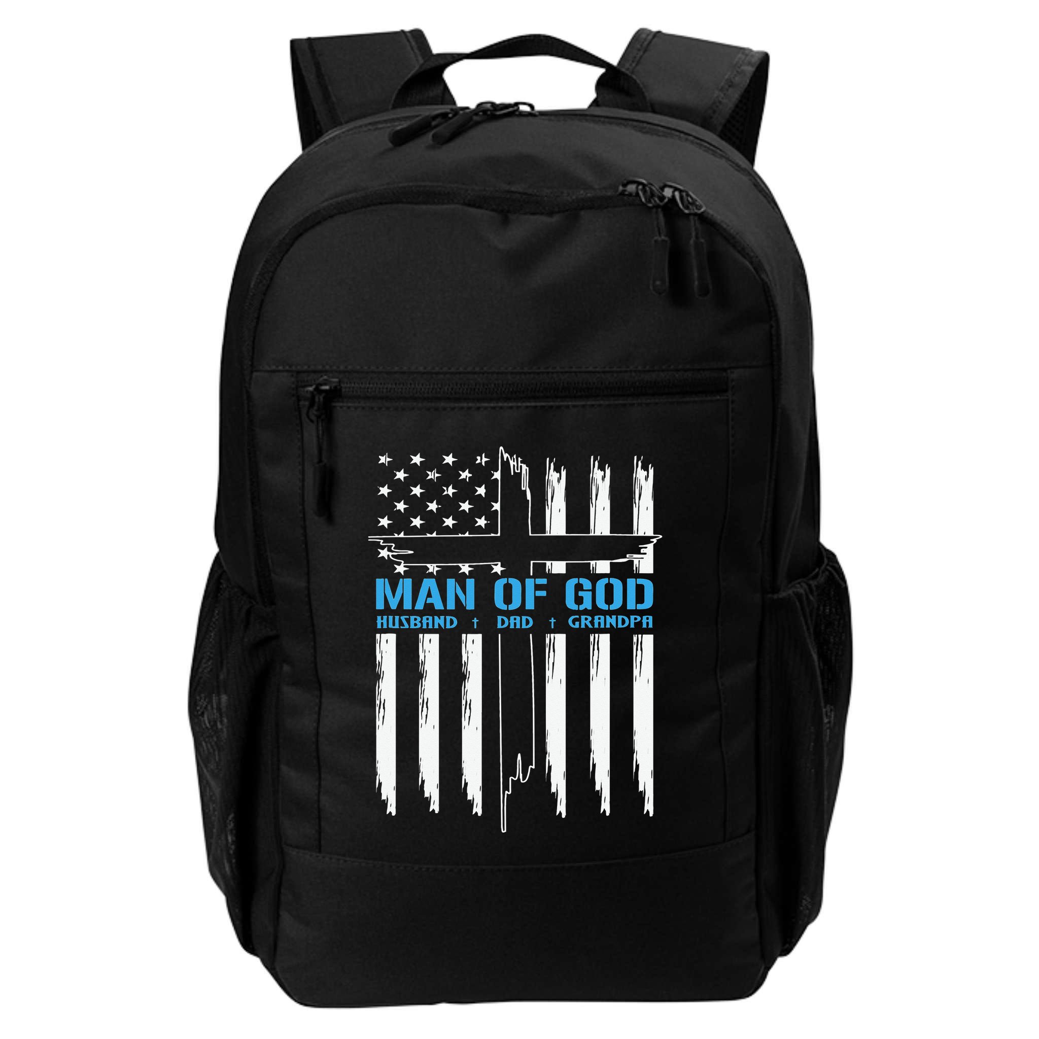 Christian Man Of God Cross American Flag Jesus Backpack
