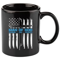 Christian Man Of God Cross American Flag Jesus 11oz C Handle Ceramic Mug