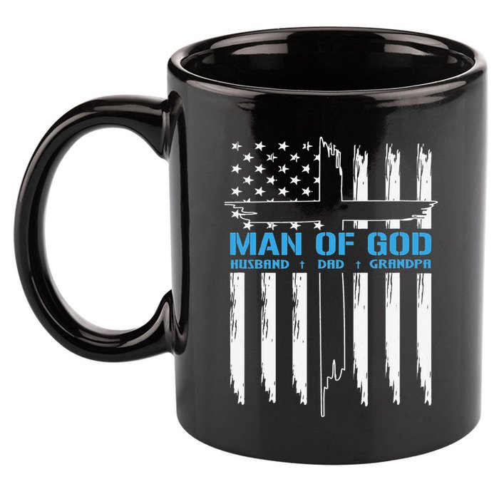 Christian Man Of God Cross American Flag Jesus 11oz C Handle Ceramic Mug