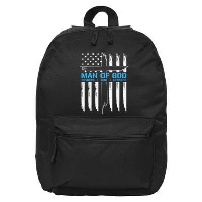 Christian Man Of God Cross American Flag Jesus 16 in Basic Backpack