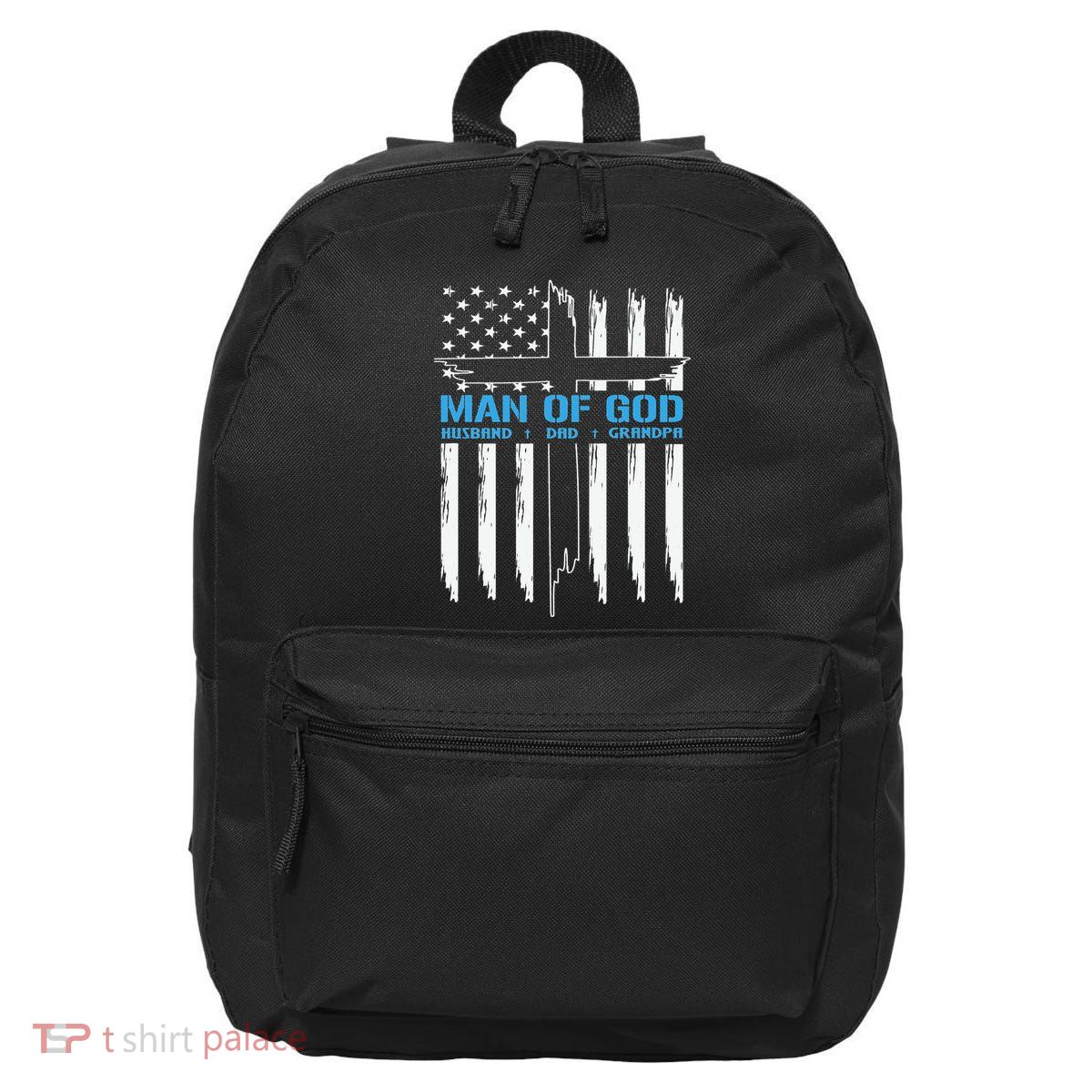 Christian Man Of God Cross American Flag Jesus 16 in Basic Backpack