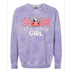 cute Mom of The Birthday Cow Family Farm Colorblast Crewneck Sweatshirt