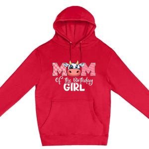 cute Mom of The Birthday Cow Family Farm Premium Pullover Hoodie