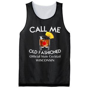 Call Me Old Fashioned Wisconsin State Cocktail Mesh Reversible Basketball Jersey Tank