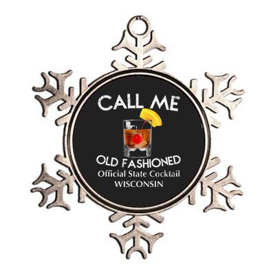 Call Me Old Fashioned Wisconsin State Cocktail Metallic Star Ornament