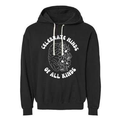 Celebrate Minds Of All Kinds Floral Brain Garment-Dyed Fleece Hoodie