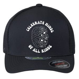 Celebrate Minds Of All Kinds Floral Brain Flexfit Unipanel Trucker Cap