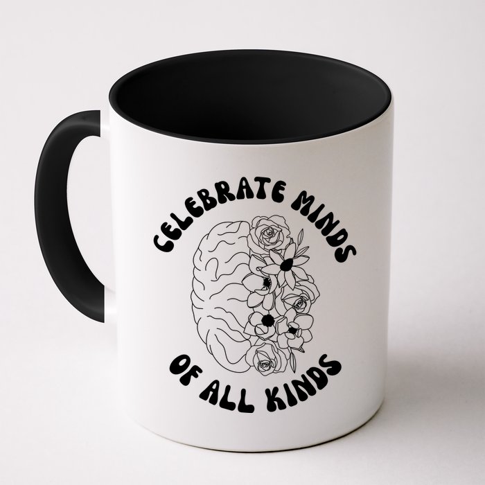 Celebrate Minds Of All Kinds Floral Brain Mug