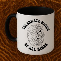 Celebrate Minds Of All Kinds Floral Brain Mug