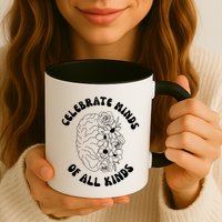 Celebrate Minds Of All Kinds Floral Brain Mug