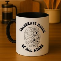Celebrate Minds Of All Kinds Floral Brain Mug
