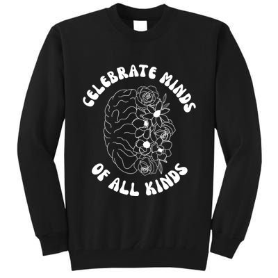 Celebrate Minds Of All Kinds Floral Brain Tall Sweatshirt