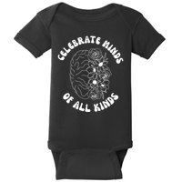 Celebrate Minds Of All Kinds Floral Brain Baby Bodysuit