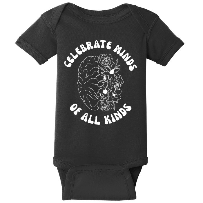 Celebrate Minds Of All Kinds Floral Brain Baby Bodysuit