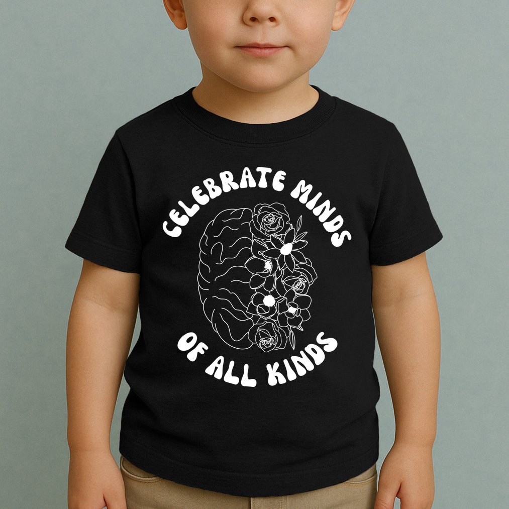Celebrate Minds Of All Kinds Floral Brain Toddler T-Shirt
