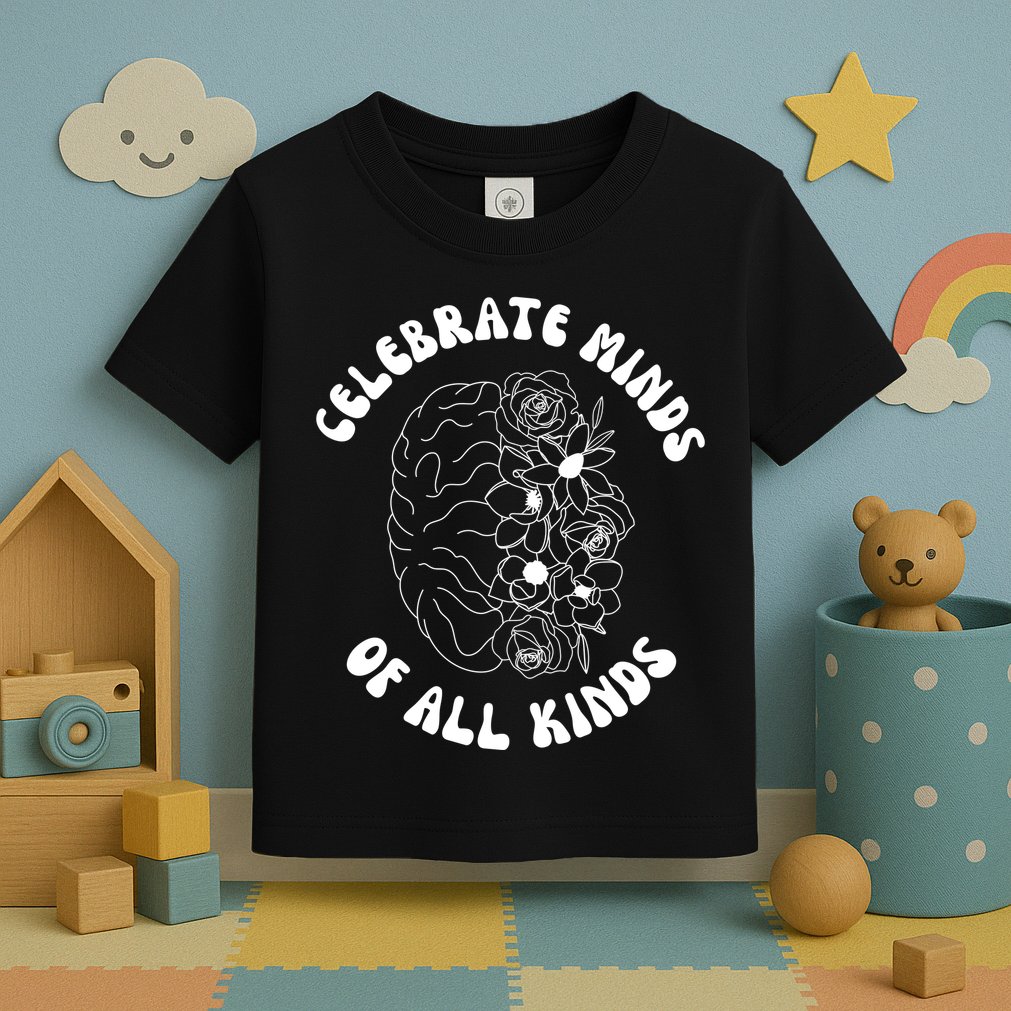 Celebrate Minds Of All Kinds Floral Brain Toddler T-Shirt